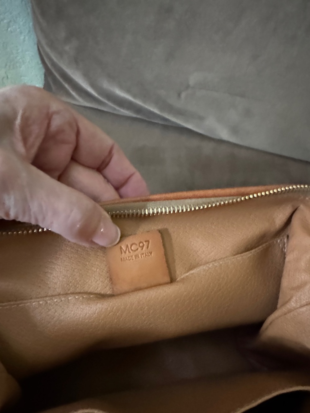 Hold for Mara Celine Brown Monogram Toiletry Pouch w Tan Trim Vintage Like New - Picture 8 of 11